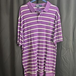 Polo by Ralph Lauren Purple and White Striped Polo Shirt